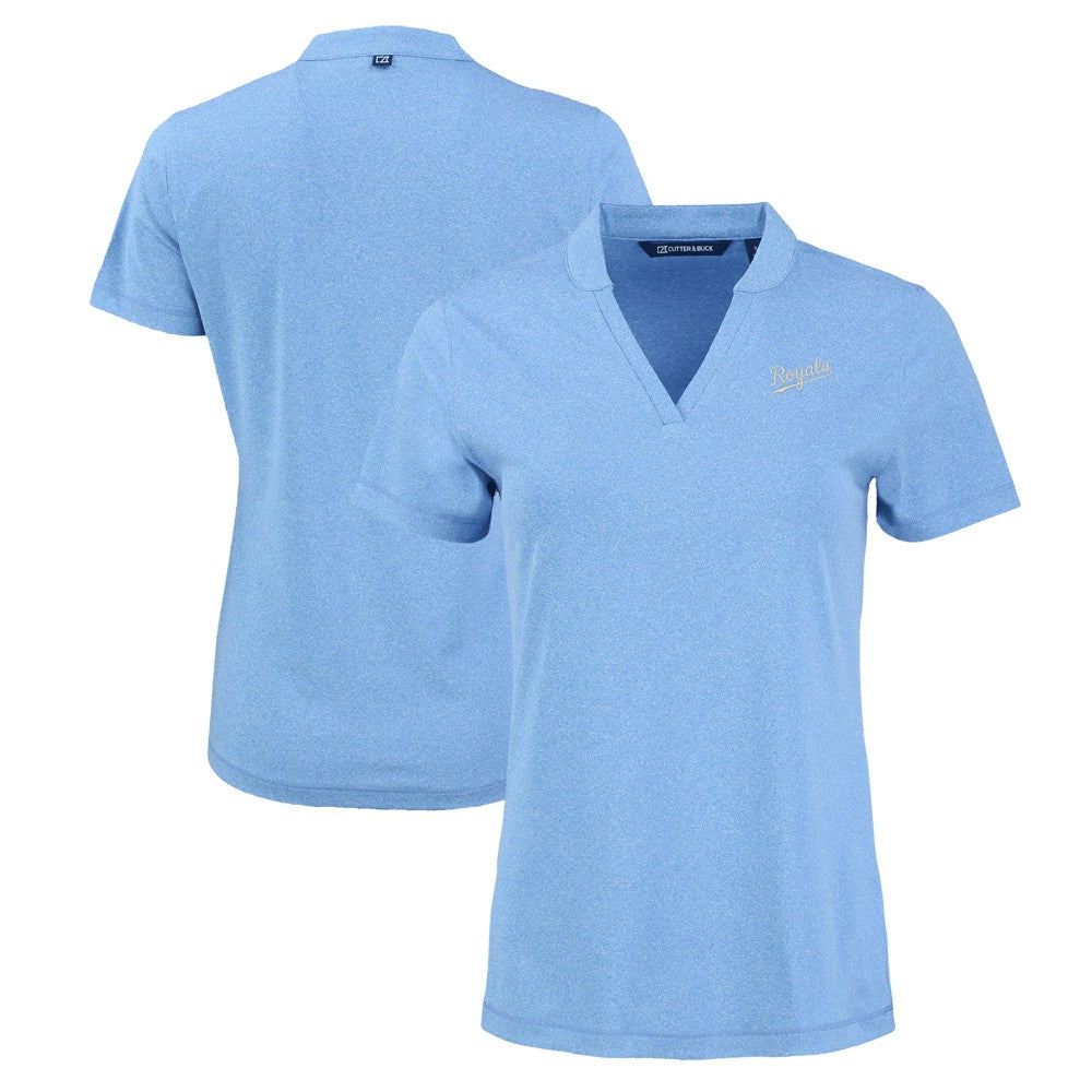 Kansas City Royals Cutter & Buck Women's Forge Stretch Blade DryTec V-Neck Polo - MLB