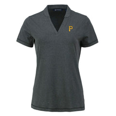 Pittsburgh Pirates Cutter & Buck Women's Forge Stretch Blade DryTec V-Neck Polo - MLB