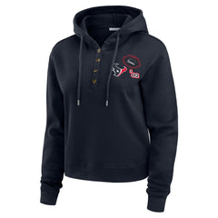 Houston Texans WEAR by Erin Andrews Women's Plus Size Waffle Hoodie Pullover Top Navy | NFL