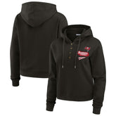 Tampa Bay Buccaneers WEAR by Erin Andrews Women's Plus Size Waffle Hoodie Pullover Top Pewter | NFL