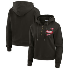Tampa Bay Buccaneers WEAR by Erin Andrews Women's Plus Size Waffle Hoodie Pullover Top Pewter | NFL
