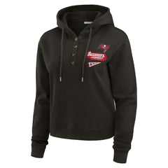 Tampa Bay Buccaneers WEAR by Erin Andrews Women's Plus Size Waffle Hoodie Pullover Top Pewter | NFL