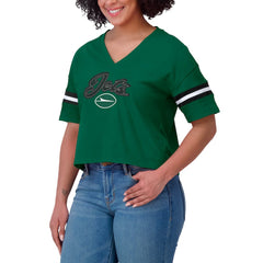 New York Jets WEAR by Erin Andrews Women's Plus Size Color Block Boxy T-Shirt Green/White | NFL