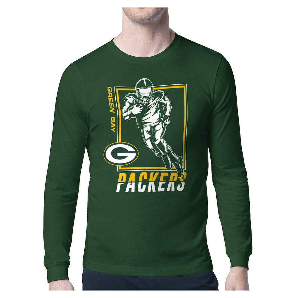 Green Bay Packers Starter Player Grid Graphic Long Sleeve T-Shirt Olive | NFL