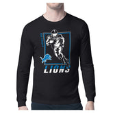 Detroit Lions Starter Player Grid Graphic Long Sleeve T-Shirt Black | NFL