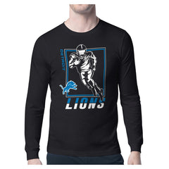 Detroit Lions Starter Player Grid Graphic Long Sleeve T-Shirt Black | NFL