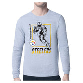 Pittsburgh Steelers Starter Player Grid Long Sleeve T-Shirt Heather Gray | NFL