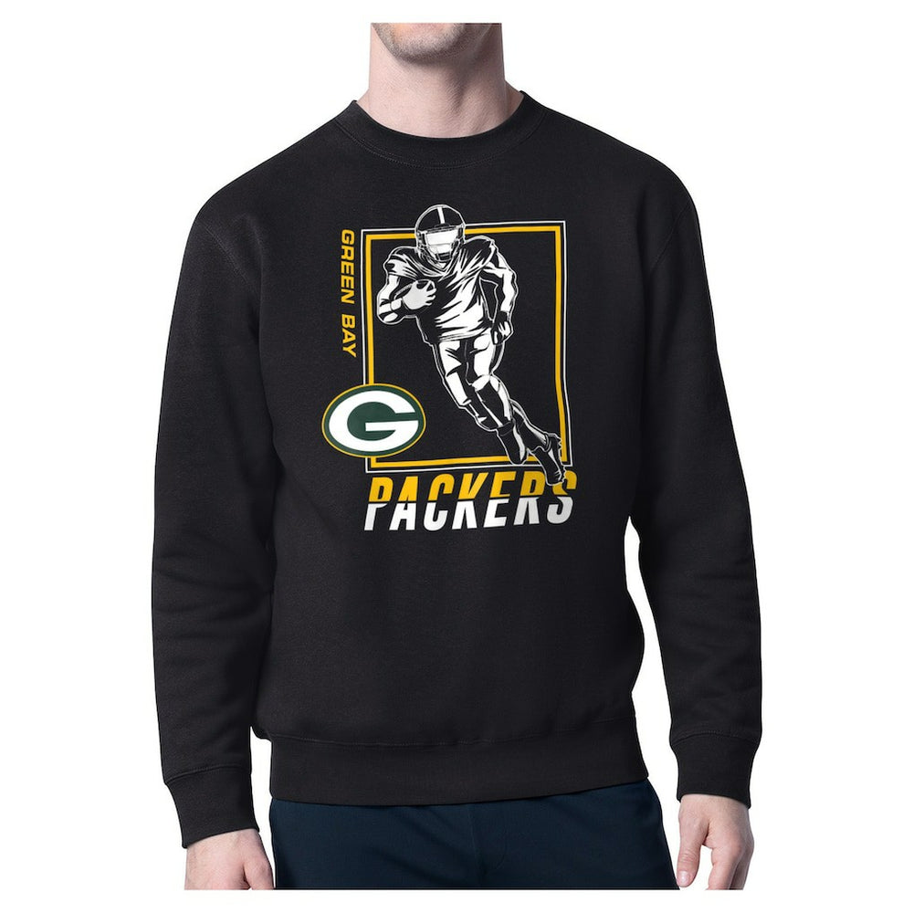 Green Bay Packers Starter Player Grid Pullover Sweatshirt Black | NFL