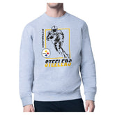 Pittsburgh Steelers Starter Player Grid Pullover Sweatshirt Heather Gray | NFL