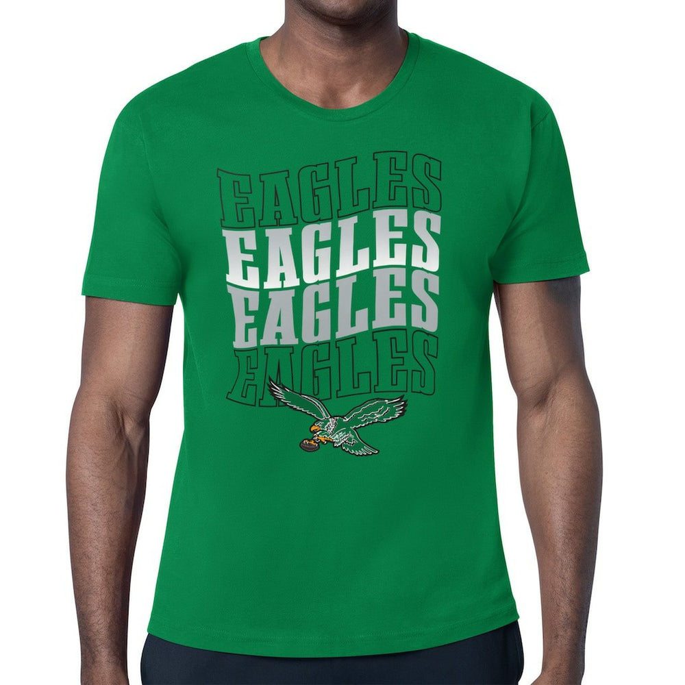 Philadelphia Eagles Starter Stacked Retro Logo T-Shirt Kelly Green | NFL