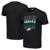 Philadelphia Eagles Starter Four Team Name Logo T-Shirt Black | NFL