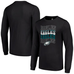 Philadelphia Eagles Starter Team Name Graphic Long Sleeve T-Shirt Black | NFL