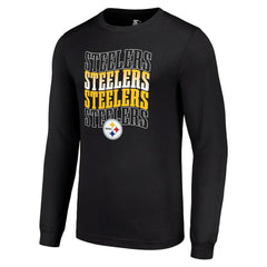 Pittsburgh Steelers Starter Team Name Graphic Long Sleeve T-Shirt Black | NFL