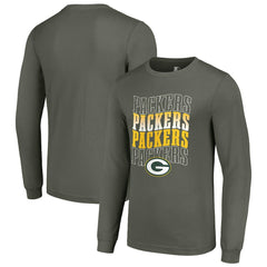 Green Bay Packers Starter Team Name Graphic Long Sleeve T-Shirt Olive | NFL