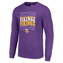 Minnesota Vikings Starter Team Name Graphic Long Sleeve T-Shirt Purple | NFL