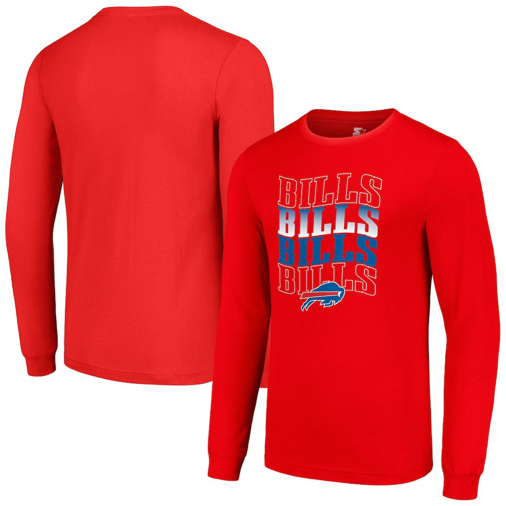 Buffalo Bills Starter Team Name Graphic Long Sleeve T-Shirt Red | NFL