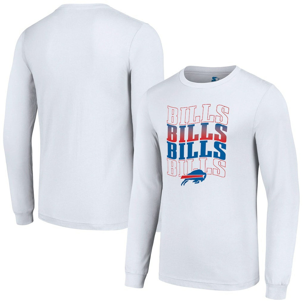 Buffalo Bills Starter Team Name Graphic Long Sleeve T-Shirt White | NFL
