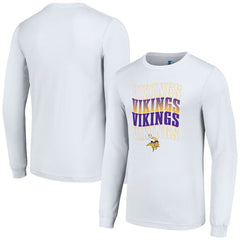 Minnesota Vikings Starter Team Name Graphic Long Sleeve T-Shirt White | NFL