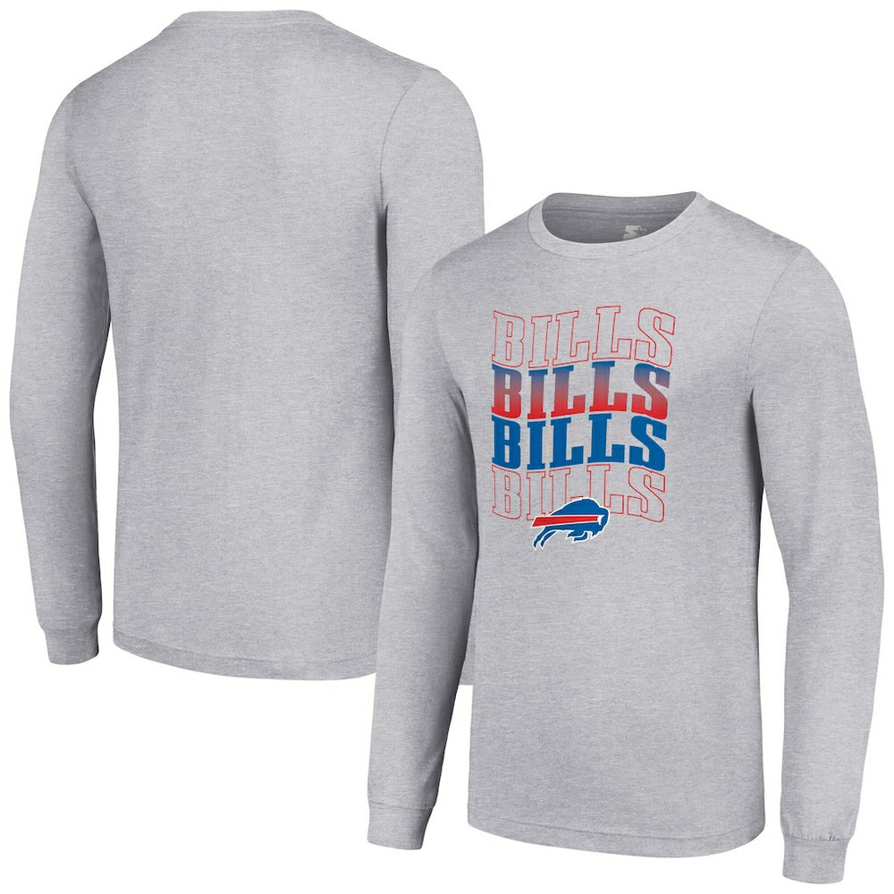 Buffalo Bills Starter Team Name Graphic Long Sleeve T-Shirt Heather Gray | NFL