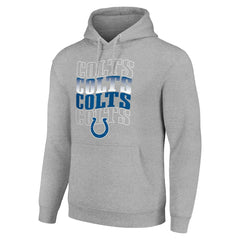 Indianapolis Colts Starter Four Team Name Logo Fleece Pullover Hoodie Heather Gray | NFL