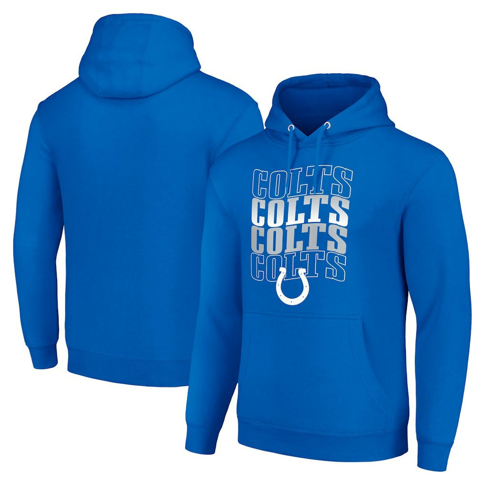 Indianapolis Colts Starter Four Team Name Logo Fleece Pullover Hoodie Royal | NFL