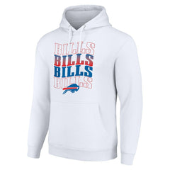 Buffalo Bills Starter Four Team Name Logo Fleece Pullover Hoodie White | NFL