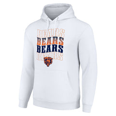 Chicago Bears Starter Four Team Name Logo Fleece Pullover Hoodie White | NFL