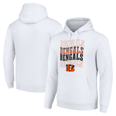 Cincinnati Bengals Starter Four Team Name Logo Fleece Pullover Hoodie White | NFL