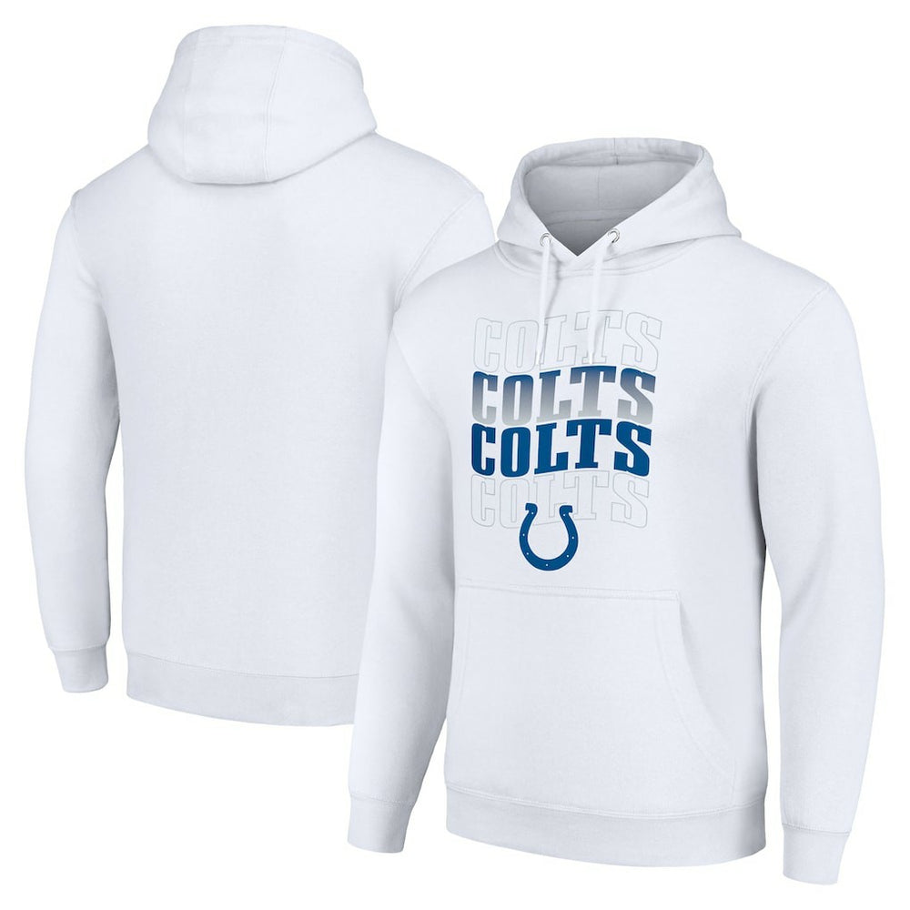 Indianapolis Colts Starter Four Team Name Logo Fleece Pullover Hoodie White | NFL