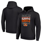 Cincinnati Bengals Starter Four Team Name Logo Fleece Pullover Hoodie Black | NFL
