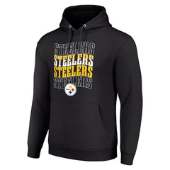 Pittsburgh Steelers Starter Four Team Name Logo Fleece Pullover Hoodie Black | NFL
