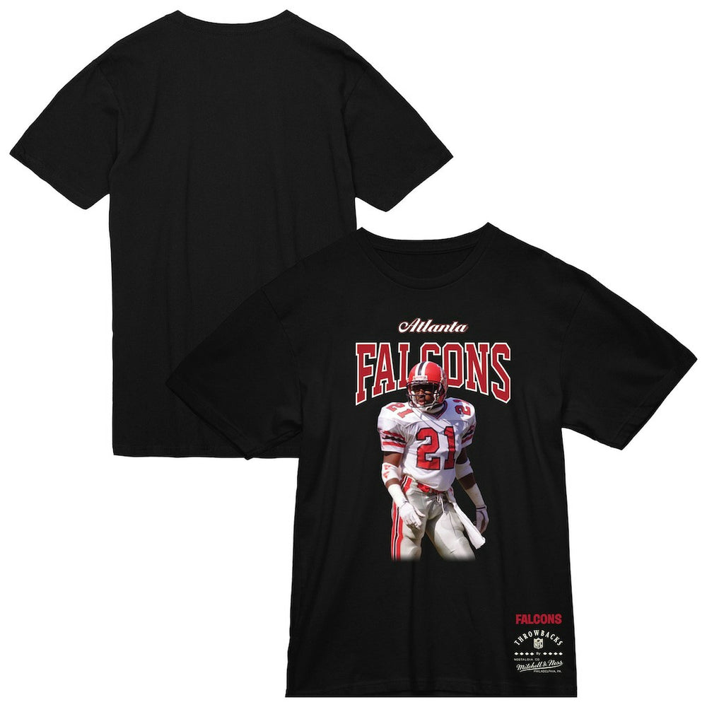 Deion Sanders Atlanta Falcons Sideline Retired Player T-Shirt Black | Mitchell & Ness