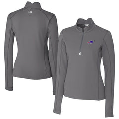 Buffalo Bills Cutter & Buck Women's Traverse Stretch Quarter-Zip Pullover Top Gray | NFL