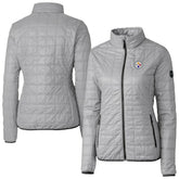 Pittsburgh Steelers Cutter & Buck Women's Rainier PrimaLoft Eco Insulated Full-Zip Puffer Jacket Gray | NFL