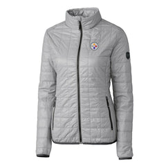 Pittsburgh Steelers Cutter & Buck Women's Rainier PrimaLoft Eco Insulated Full-Zip Puffer Jacket Gray | NFL