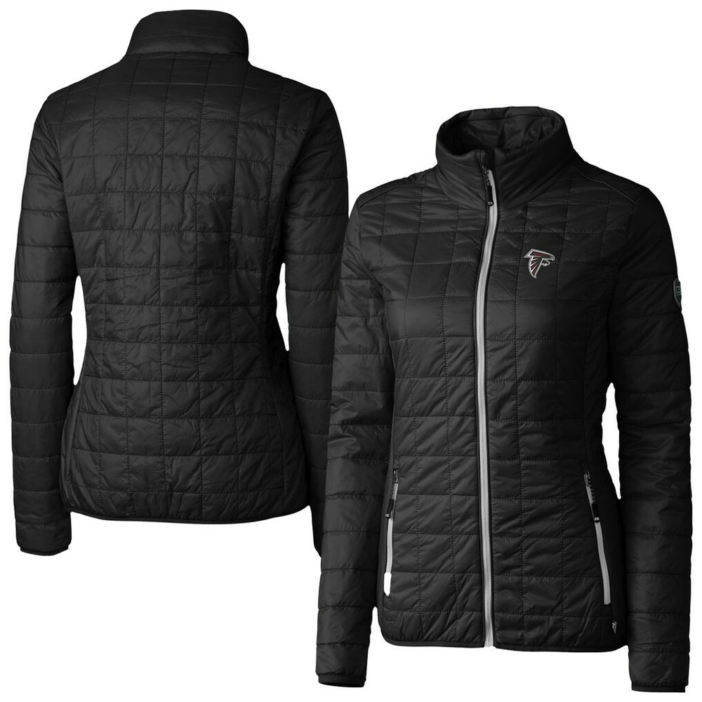 Atlanta Falcons Cutter & Buck Women's Rainier PrimaLoft Eco Insulated Full-Zip Puffer Jacket Black | NFL