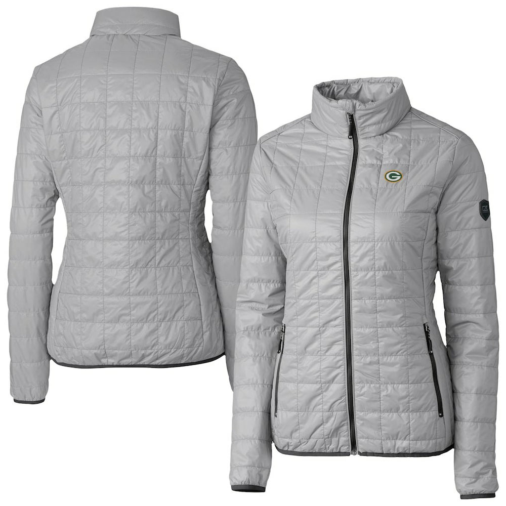 Green Bay Packers Cutter & Buck Women's Rainier PrimaLoft Eco Insulated Full-Zip Puffer Jacket Gray | NFL