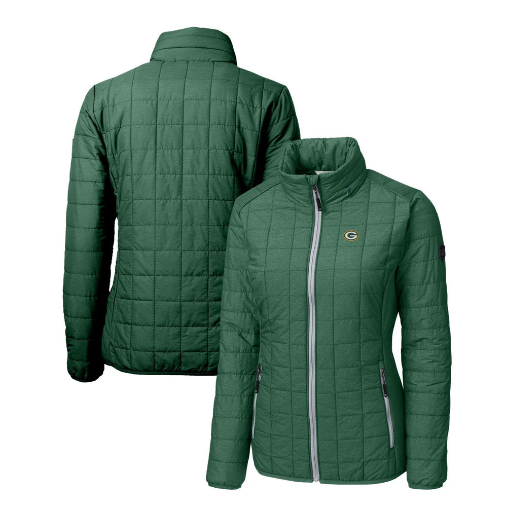 Green Bay Packers Cutter & Buck Women's Rainier PrimaLoft Eco Insulated Full-Zip Puffer Jacket Green | NFL