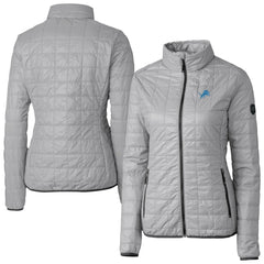 Detroit Lions Cutter & Buck Women's Rainier PrimaLoft Eco Insulated Full-Zip Puffer Jacket Gray | NFL