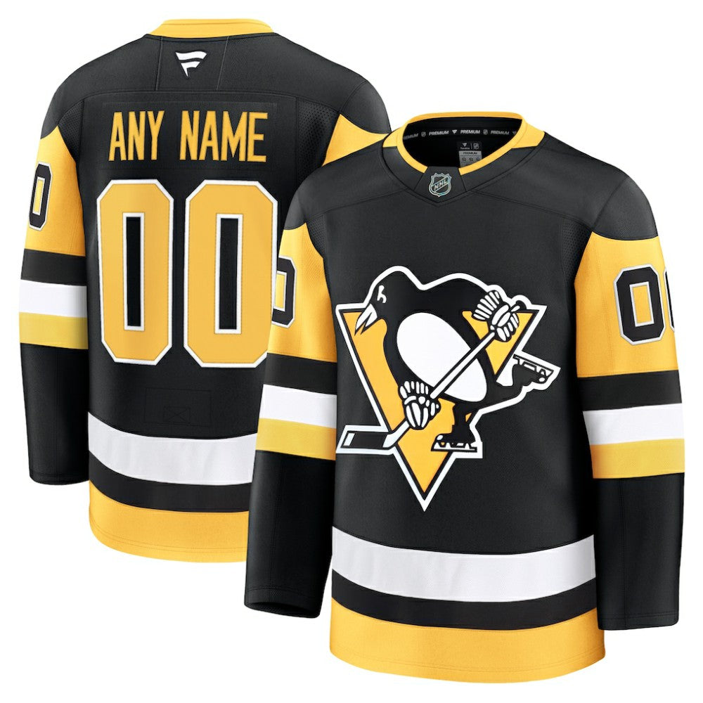 Pittsburgh Penguins Fanatics Home Premium Custom Jersey - Black - NHL