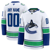 Vancouver Canucks Fanatics Away Premium Custom Jersey - White - NHL
