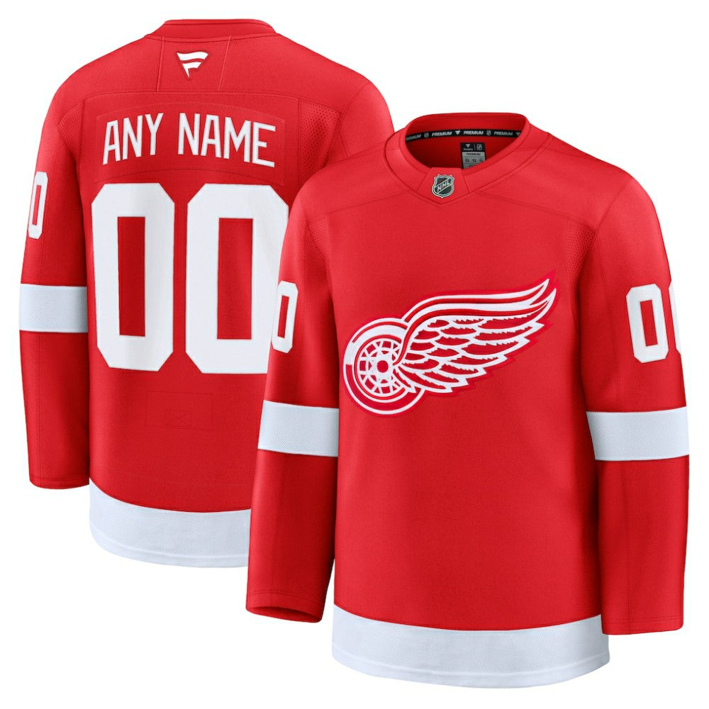 Detroit Red Wings Fanatics Home Premium Custom Jersey - Red - NHL