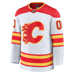Calgary Flames Fanatics Away Premium Custom Jersey - White - NHL