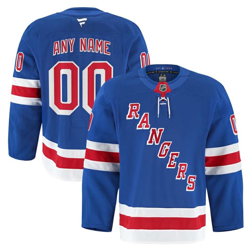 New York Rangers Fanatics Home Authentic Pro Custom Jersey - Royal - NHL