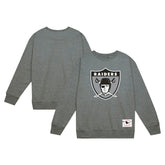 Las Vegas Raiders Basic Fleece Pullover Sweatshirt Heather Gray | Mitchell & Ness
