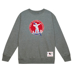 New York Giants Basic Fleece Pullover Sweatshirt Heather Gray | Mitchell & Ness