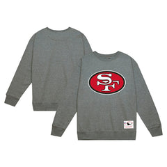 San Francisco 49ers Basic Fleece Pullover Sweatshirt Heather Gray | Mitchell & Ness