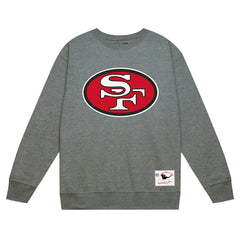 San Francisco 49ers Basic Fleece Pullover Sweatshirt Heather Gray | Mitchell & Ness
