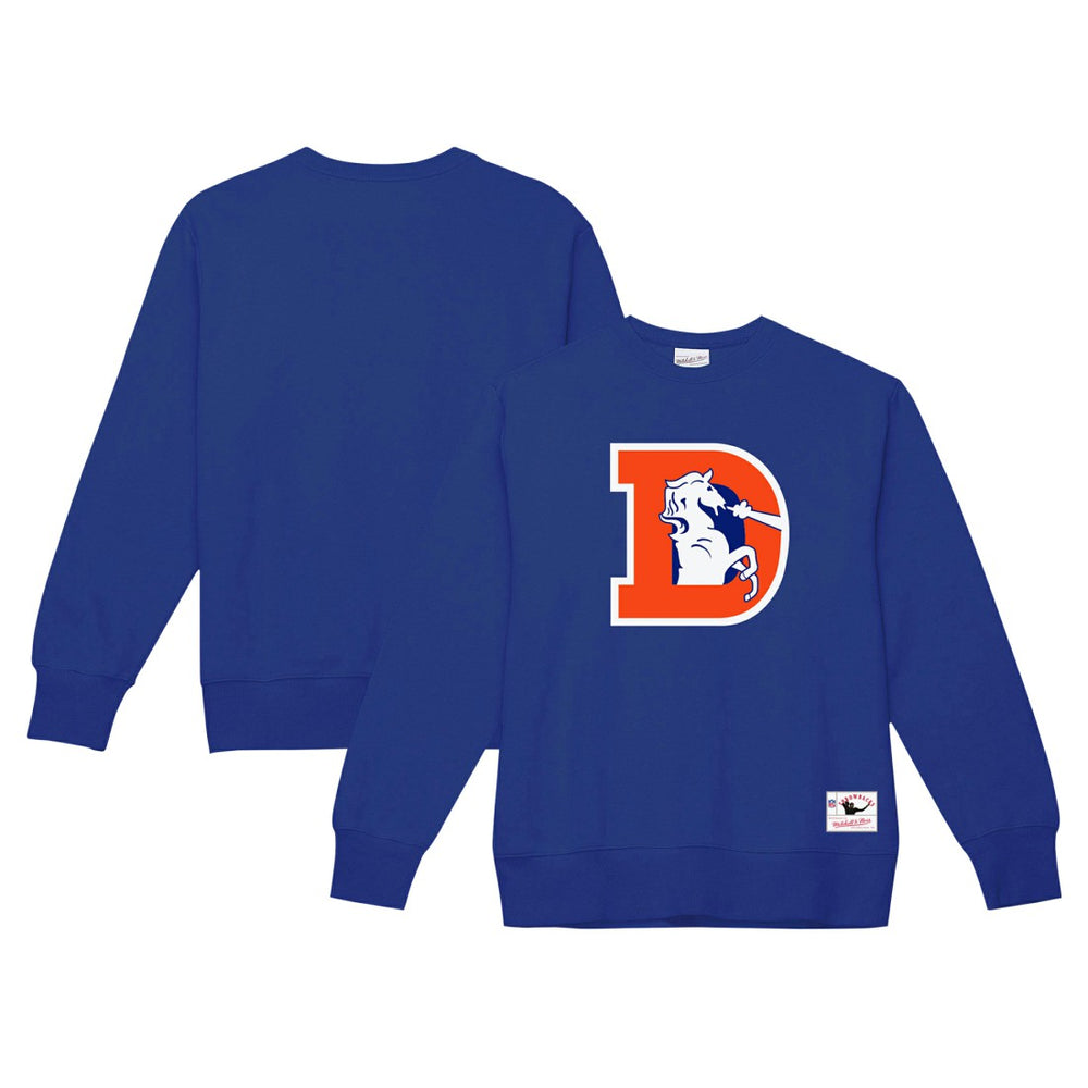 Denver Broncos Basic Fleece Pullover Sweatshirt Royal | Mitchell & Ness