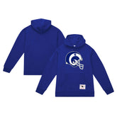 Los Angeles Rams Helmet Logo Vintage Pullover Hoodie Royal | Mitchell & Ness